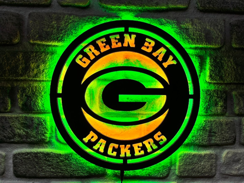 Green Bay Packers Fan wall dÃ©cor Metal Led Sign PT54236