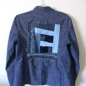 denim quilt patch upcycled blazer/jacket
