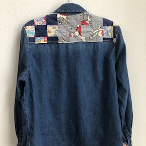 Vintage Quilt Patch upcycled Shirt