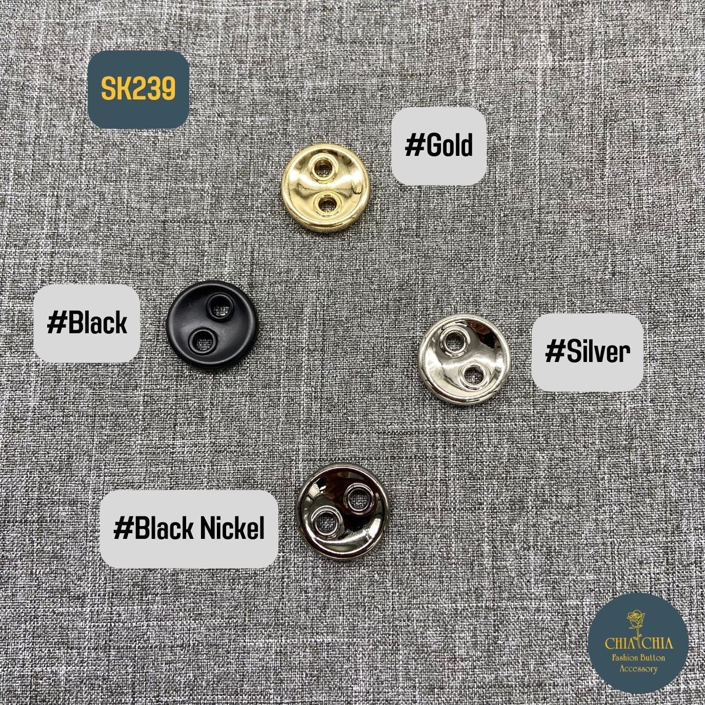 SK239 2 Hole Silver Buttons for Sewing Round Metallic Buttons - Etsy