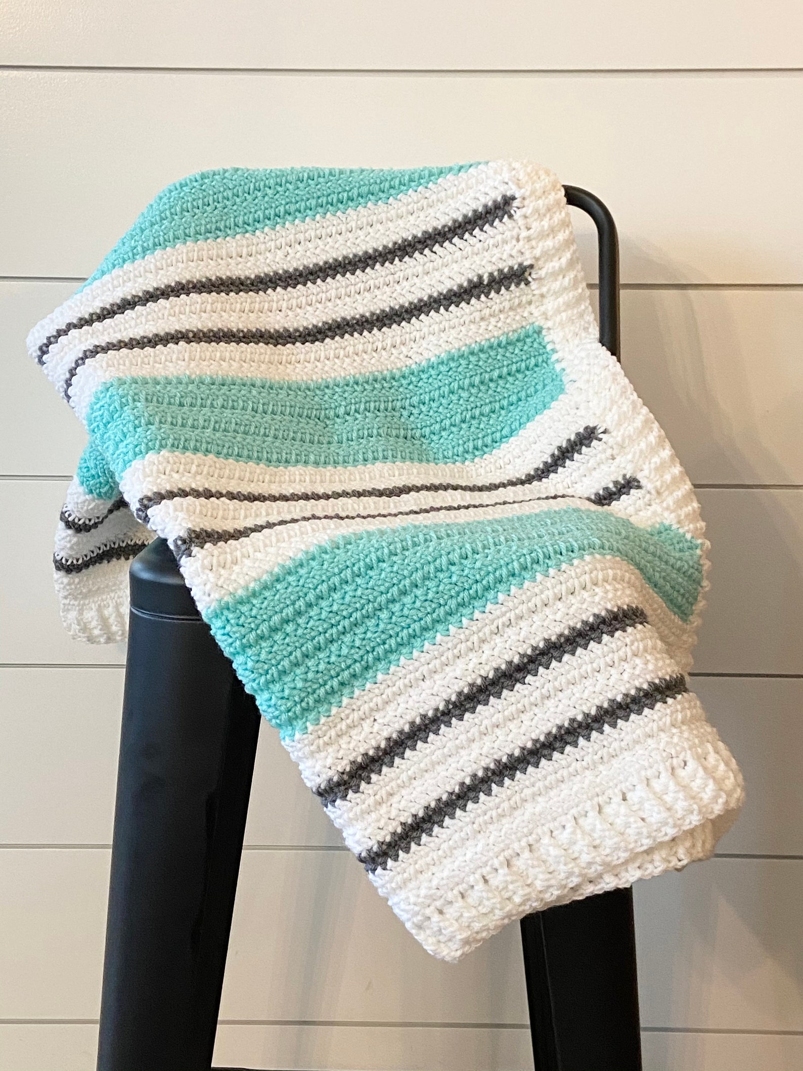 Herringbone Afghan Diagonal Afghan Crochet Blanket Throw Etsy