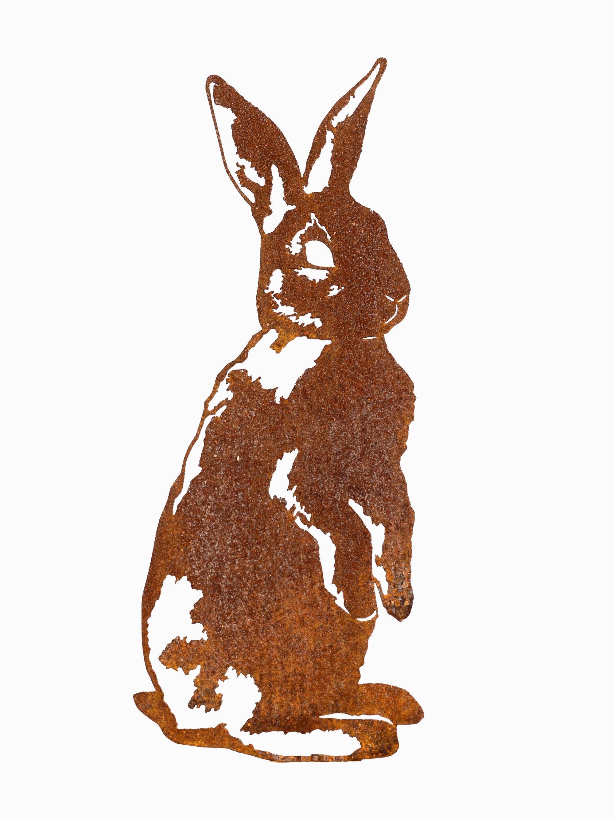 Rabbit Fence Topper Rusted Metal Garden Ornament - Etsy