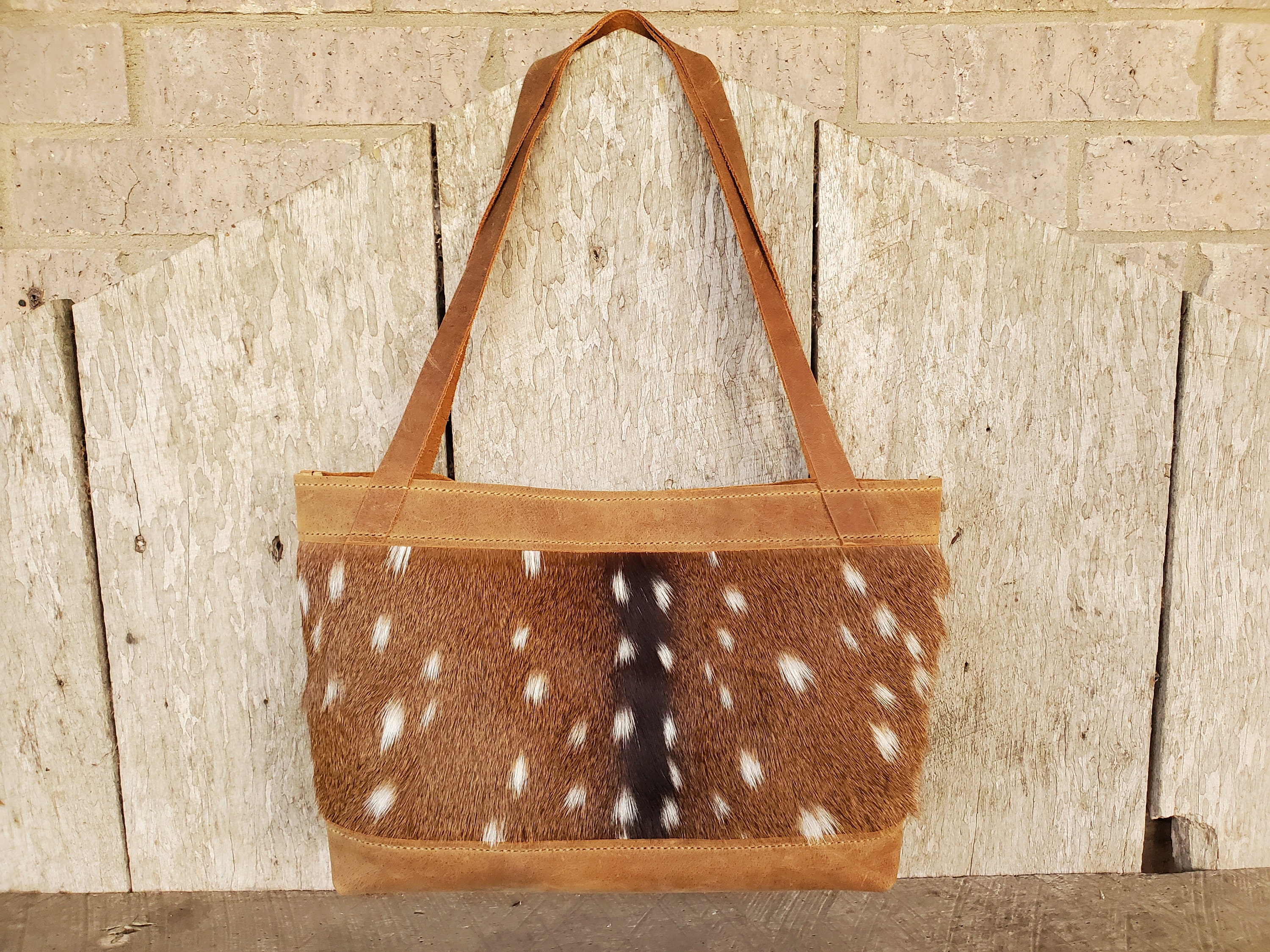 Buy Axis Deer Skin With Tail Showcased Combined With Genuine Cowhide Leather  Medium Size Online in India - Etsy