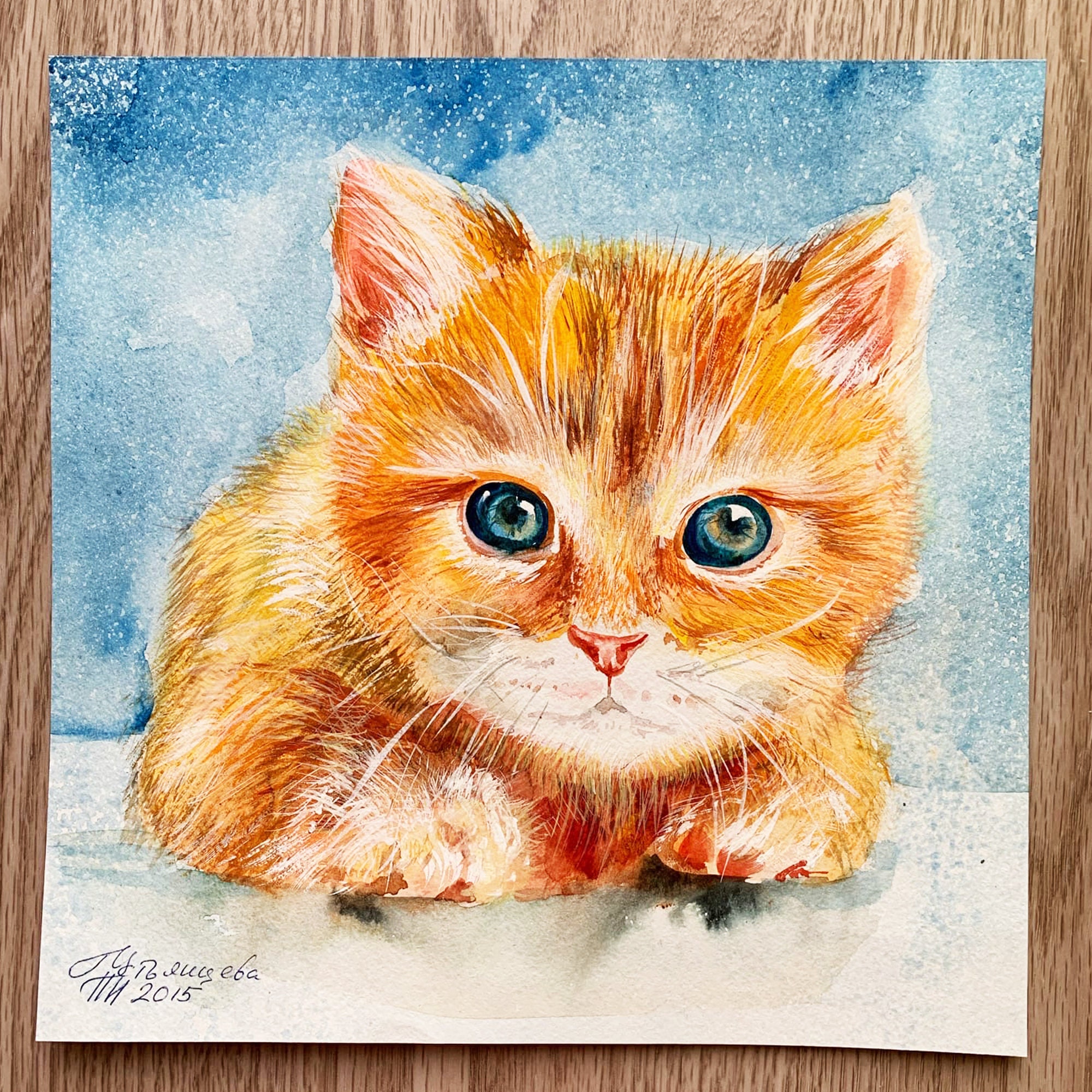 Cat Lover Gift Painting Kitten Painted Cat Portrait Painted Etsy