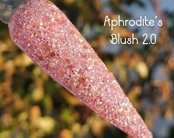 Aphrodite's Blush 2.0-Pink Nail Dip Powder, Dip Powder for Nails, Chunky Glitter, Nail Dip, Acrylic 2 in 1 Powder