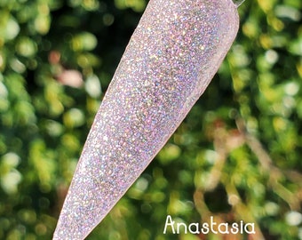 Anastasia-  Pink and Holographic Glitter Nail Dip Powder