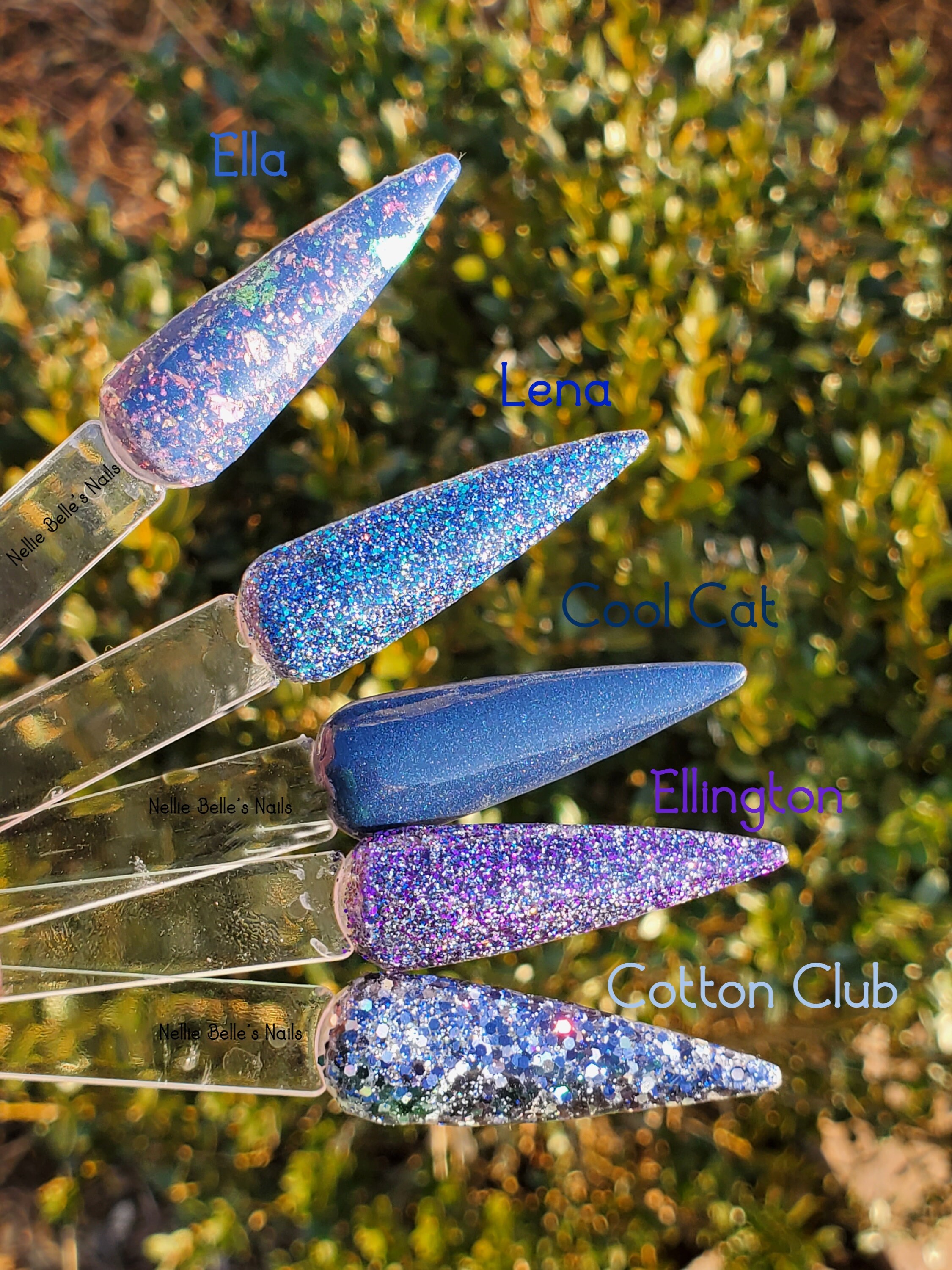 Lena Navy and Blue Nail Dip Powder Holographic Glitter Dip Etsy