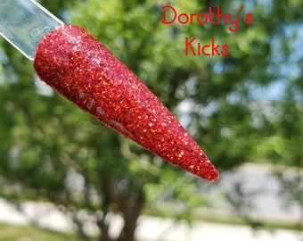 Dorothy's Kicks - Red Glitter Nail Dip Powder, Glitter Dip Powder, Dip Powder for Nails, Nail Dip