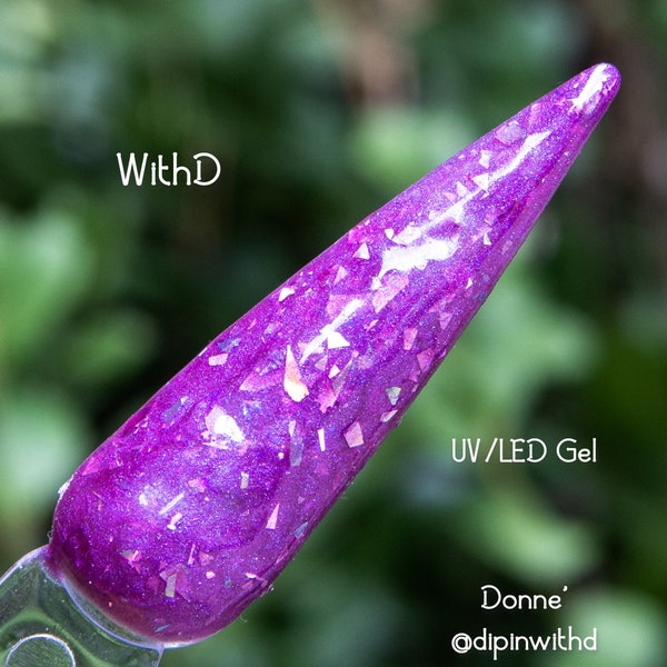 WithD- Purple Flake HEMA Free UV/LED Glitter Gel