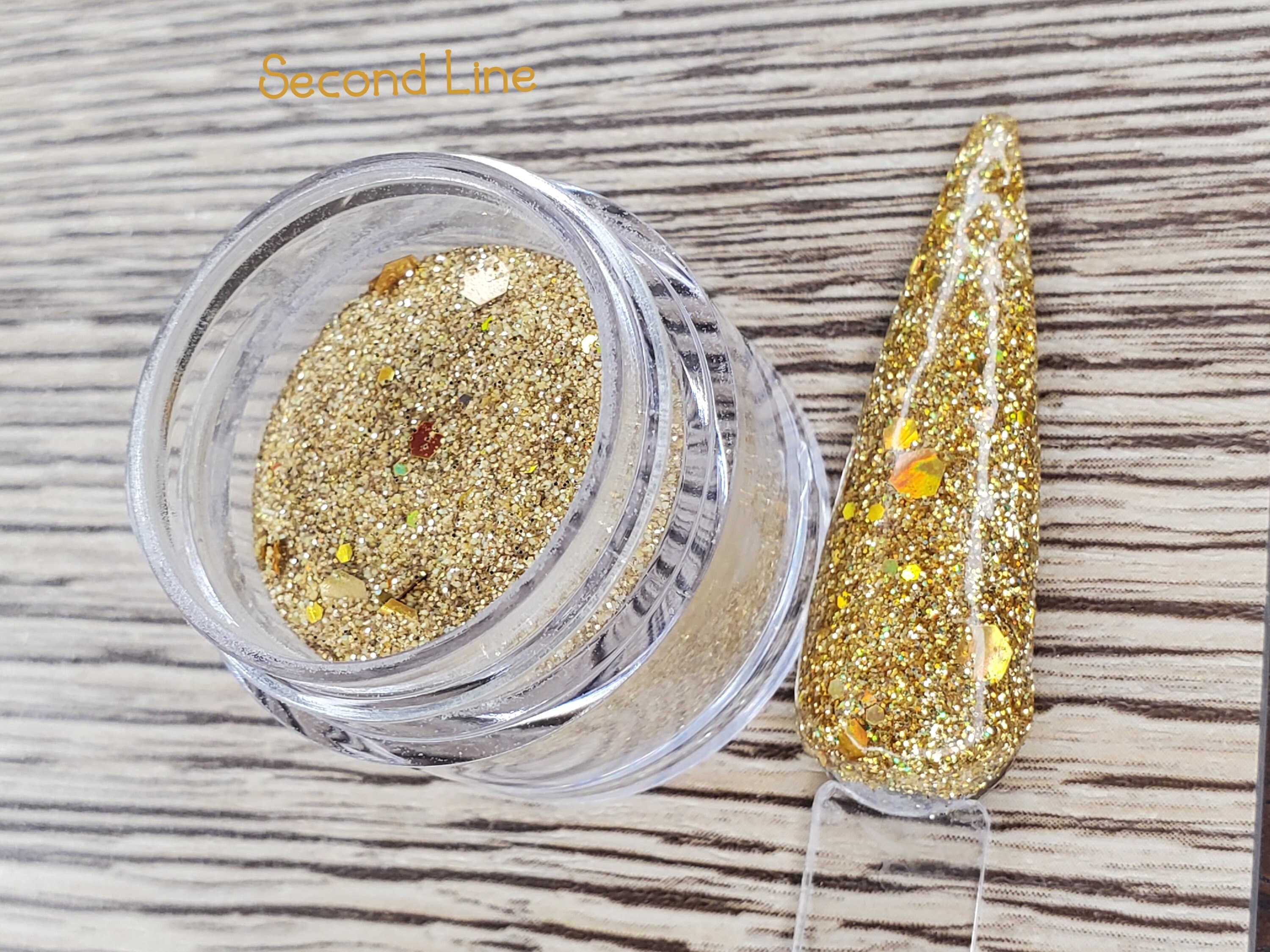 Second Line Gold Nail Dip Powder Holographic Glitter Dip Etsy