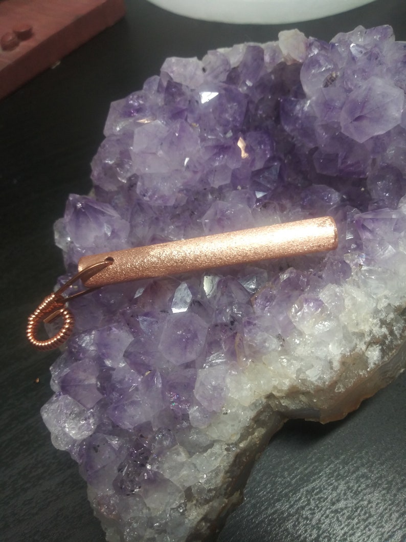 Breathing Necklace Breathing tool Copper Necklace Meditation Necklace Mindful Jewelry Anxiety Relief Stress Relief Tube image 6