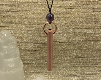 Breathing Necklace - Breathing Tool - Stress Straw - Anxiety Relief - Copper Necklace - Meditation Jewelry - Stress Relief - Amethyst