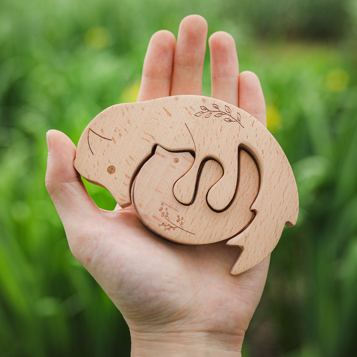 Handmade Wooden Jigsaw Baby Puzzles Sensory Toys Montessori Etsy