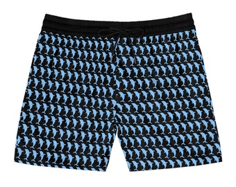 Men's Dolphin Pattern Mid-Length Swim Shorts (AOP)