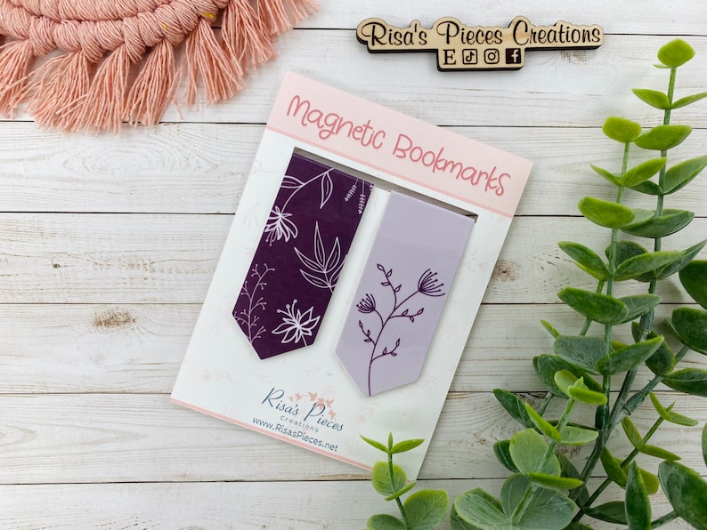 Floral Magnetic Bookmark, Reading Accessory, Planner Clip, Planner Accessory, for student, for reader, Easter basket idea, Gift for Teacher image 1