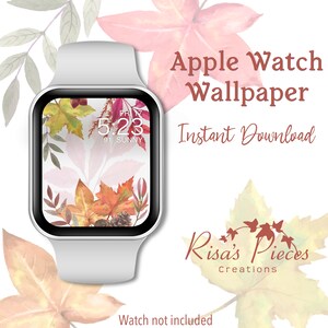 Fall Leaves Apple Watch Face, Smart Watch, Watch Background, Apple Watch Accessories, Apple Watch Face, Botanical Watch Face, Plant Lover