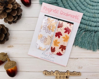 Marcapáginas magnéticos de hojas de arce, accesorios de lectura, accesorio para agenda, para amantes de los libros, marcapáginas magnético de otoño, regalo de Acción de Gracias para la familia.