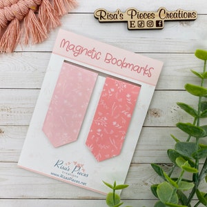 Pink Floral Magnetic Bookmark, Reading Accessory, Easter Basket Idea, Planner Accessory, Book Club, Book Lover, Magnet Bookmark, Book Nerd