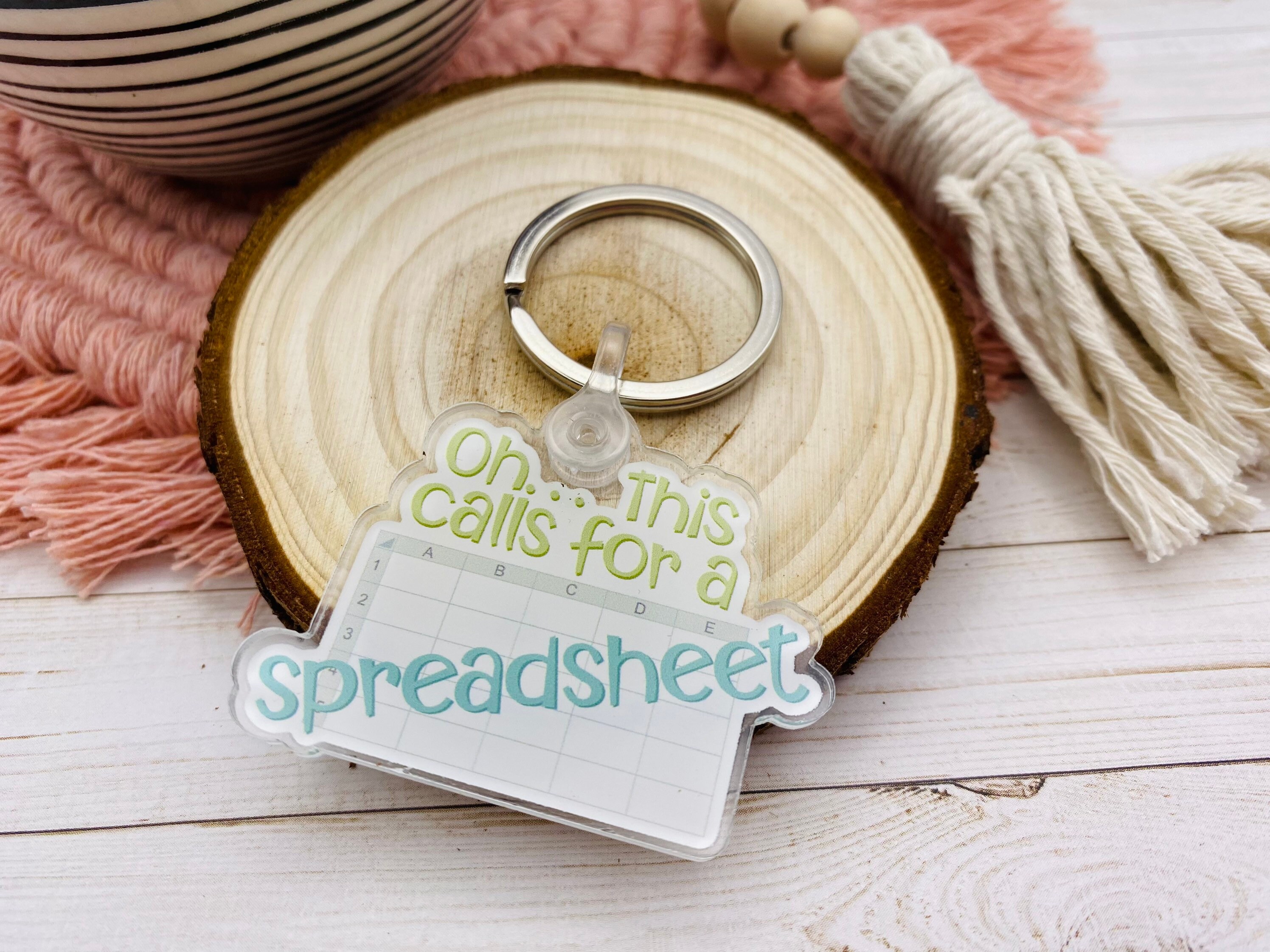 Office Keychains Spreadsheet Keychain for Coworker, Funny Office Gift, Gift for ...