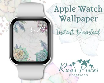 Succulent Apple Watch Wallpaper, Smart Watch, Watch Background, Apple Watch Accessories, Apple Watch Face, Botanical Watch Face, Plant Lover