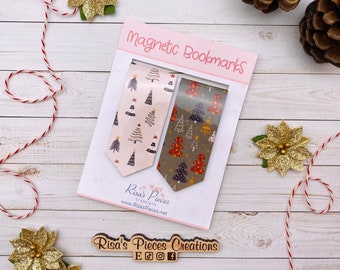 Christmas Trees Magnetic Bookmarks, Reading Accessories, Stocking stuffer for son, Christmas gift for coworkers, Secret santa gift for Boss