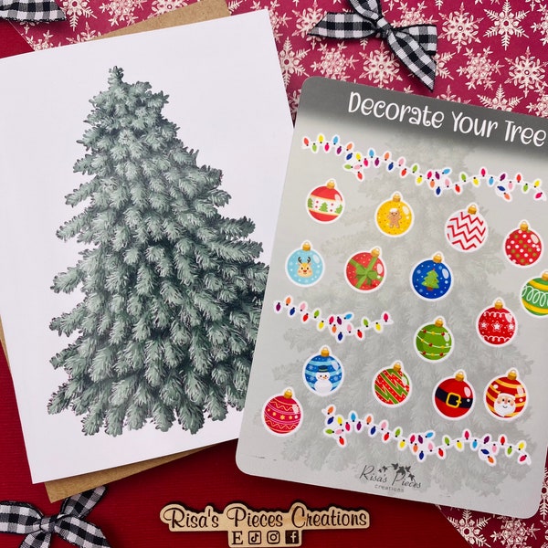 Create Your Own Christmas Card, Decorate Christmas Tree, Cute Christmas Card, Christmas Craft for Kids, Fun Cards for Children, Activity for