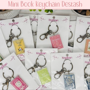 DISCOUNTED Mini Book Keychain Gift for Reader, Book Club Friend Gift, Book Lover Bibliophile Key ring, for teacher, stocking stuffer for mom