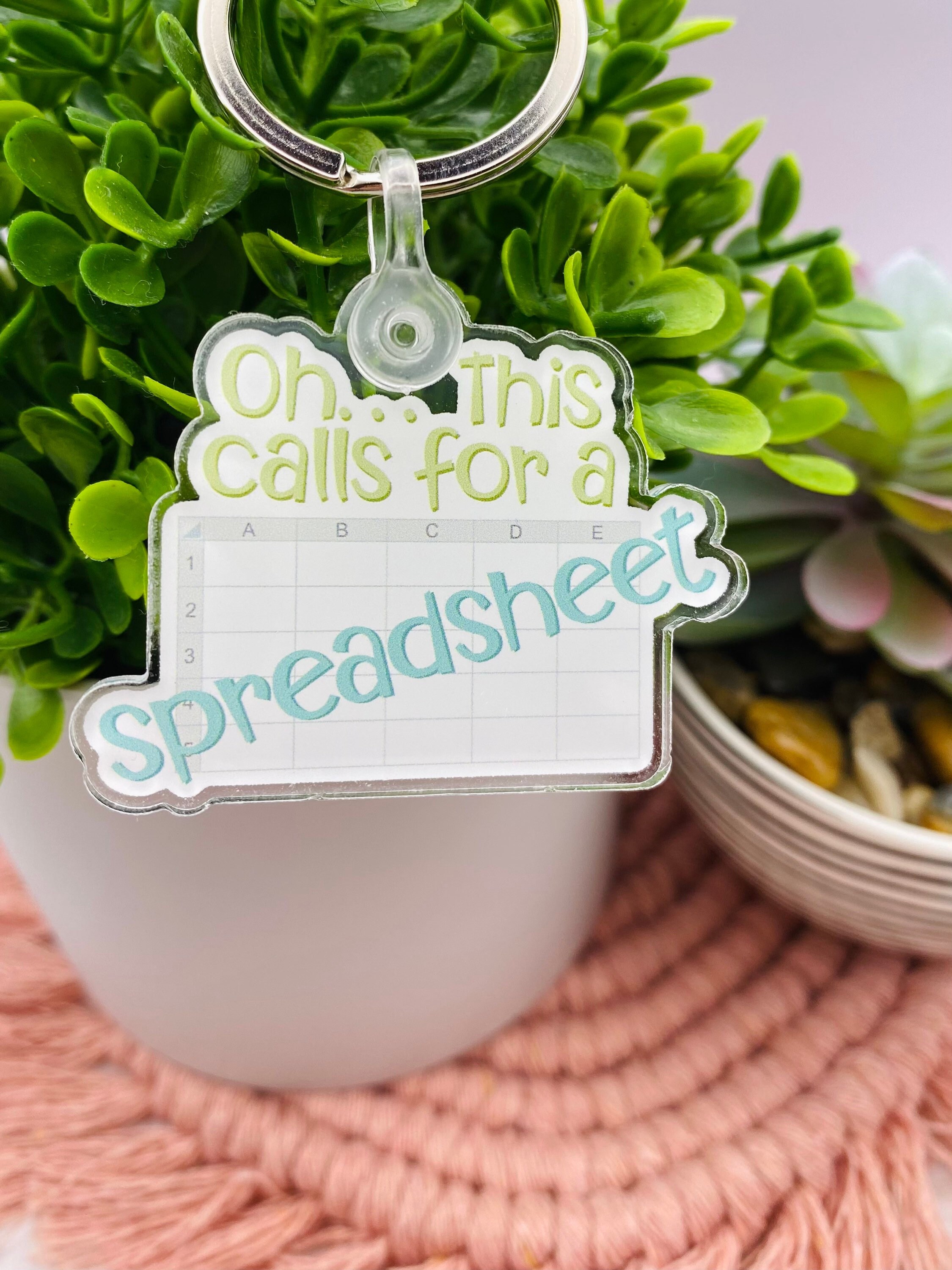 Office Keychains Spreadsheet Keychain for Coworker, Funny Office Gift, Gift for ...