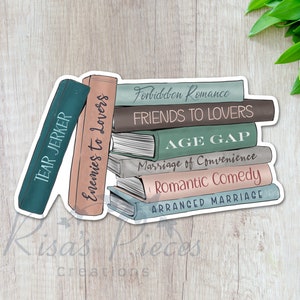 Romance Book Stickers for Laptop, Fanfic Tropes Fanfiction Stickers for Book Journals, Enemies to Lovers Book Stickers for Women, Bookish