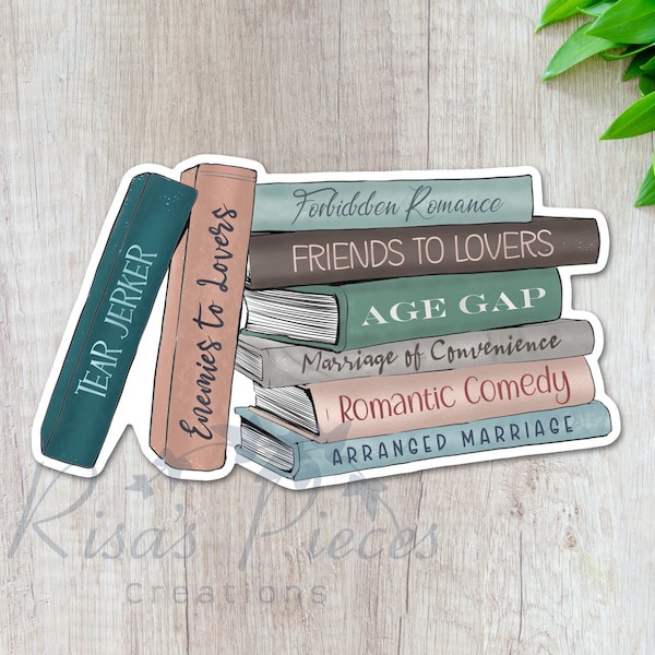 Romance Book Stickers for Laptop, Fanfic Tropes Fanfiction Stickers for Book Journals, Enemies to Lovers Book Stickers for Women, Bookish
