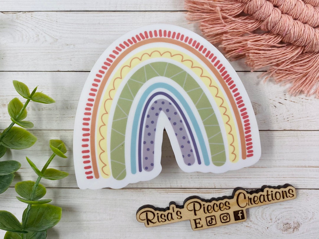 Rainbow Sticker, Boho Rainbow Decal, Cute Rainbow, Boho Rainbow Sticker