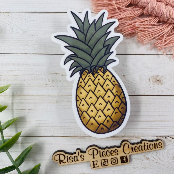 Pineapple Sticker for Laptop or Water Bottle, Hawaiian Gifts for Friend, Hawaii Tropical Island Gift, Easter Basket Gift Ideas for Kids