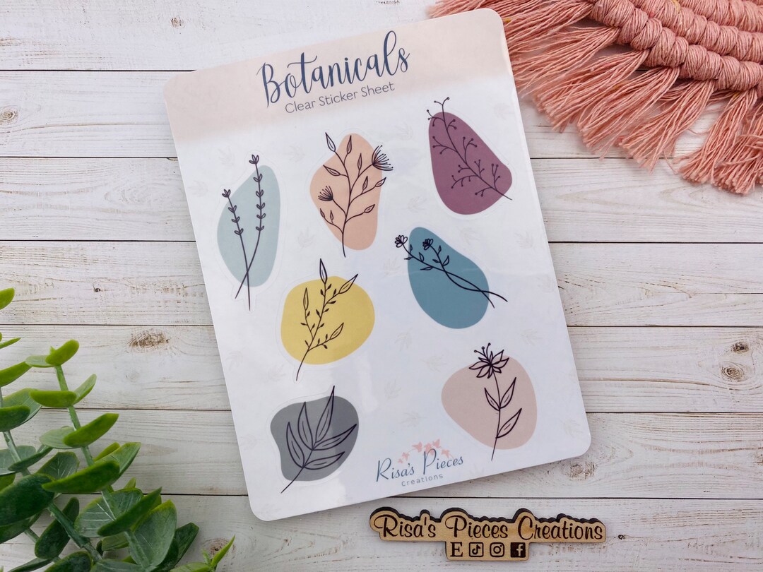 Botanic Blends Sticker Clear Botanical Stickers, Plant Planner Stickers, Naturecore Sticker ...