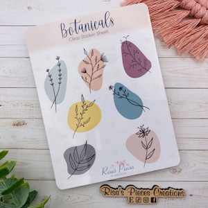 Clear Botanical Stickers, Plant Planner Stickers, Naturecore Sticker Sheet, Stocking Stuffers for Teenage Girl, Plant Mom Gift, Secret Santa