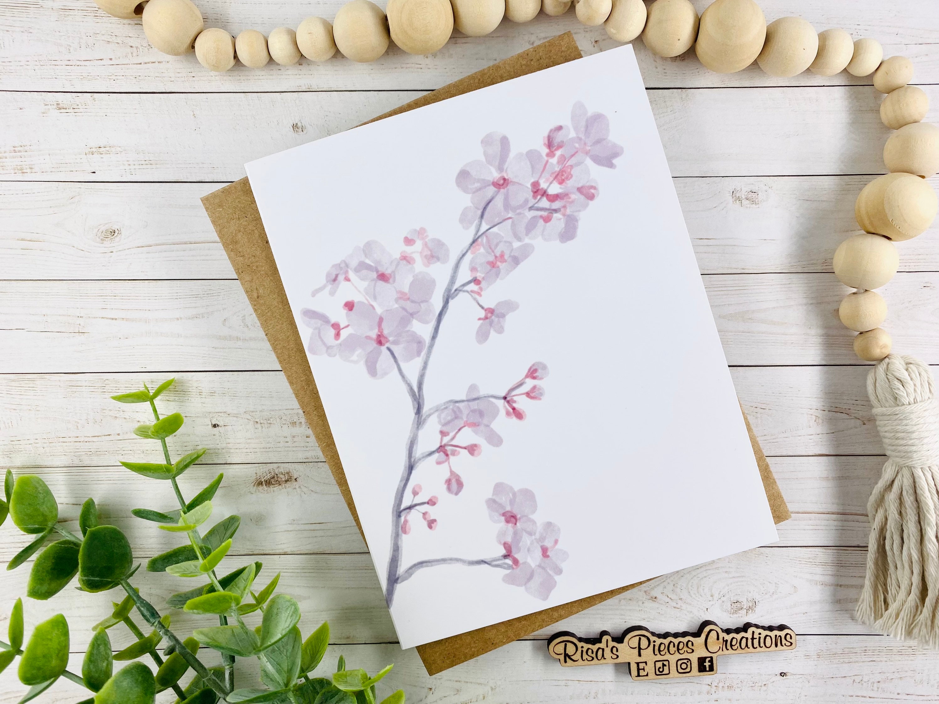 Cherry Blossom Card With Envelope, Blank Greeting Card, Thinking of You ...