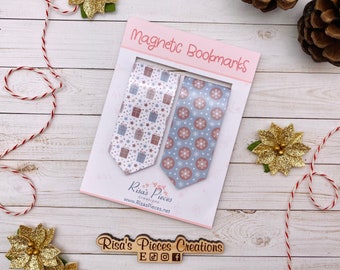 Winter Magnetic Bookmarks, stocking stuffer for kids, christmas gift for boy, gift for reader, secret santa gift for coworker, planner clips