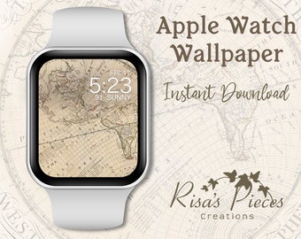 Antique Map Watch Wallpaper, Smart Watch Wallpaper, Watch Background, Apple Watch Accessories, Apple Watch Face, Watch Lock Screen, For Him