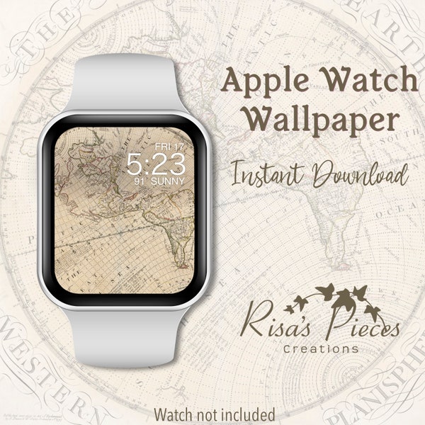 Antique Map Watch Wallpaper, Smart Watch Wallpaper, Watch Background, Apple Watch Accessories, Apple Watch Face, Watch Lock Screen, For Him