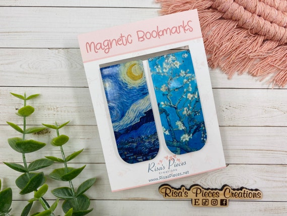 Van Gogh Magnetic Bookmarks, Reading Accessory, Easter Basket, Planner  Accessory, Book Lover, Magnet Bookmark, Starry Night, Almond Blossom 