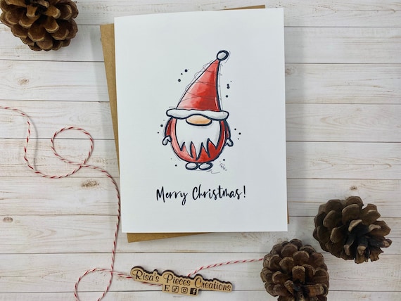 Linen Texture Christmas Lights Card, Christmas Card, Holiday Greeting,  Seasonal Cards, Merry Christmas, Cute Christmas Card, Holiday Lights