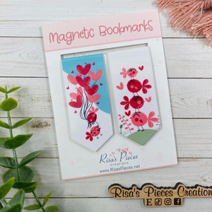 Love Birds Magnetic Bookmarks, Valentine's Day Gift for Teacher, For her, For daughter, Book Club Gifts, Planner Accessories, For readers