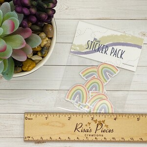 Pastel Rainbow Sticker Pack - Doodle Rainbow Decal, Cute Rainbow ...