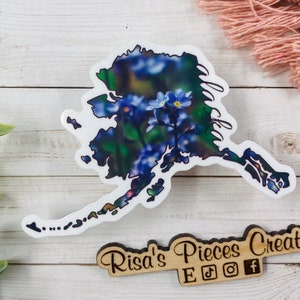 Alaska Sticker, Forget Me Not Sticker, Flower Stickers, Alaskan Gifts, State Stickers, Alaska State Flower, Waterproof Stickers