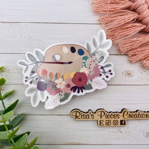 Paint Palette Sticker, Artist Stickers, Best Friend Birthday Gift for Artist, For Painter, Art Teacher Gift, Art Themed Gift, For Crafter