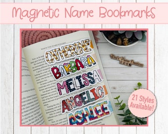 Custom Name Magnetic Bookmarks, Stocking Stuffer for Kids, Personalized Name Gift for Teen, Best Friend Birthday Gift for Teacher, Book Club