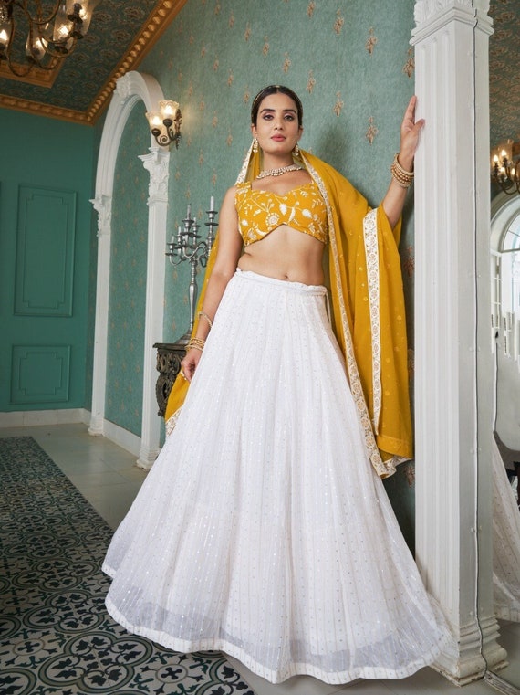 Buy I am Design Off White Silk Printed And Embroidered Lehenga Set Online |  Aza Fashions
