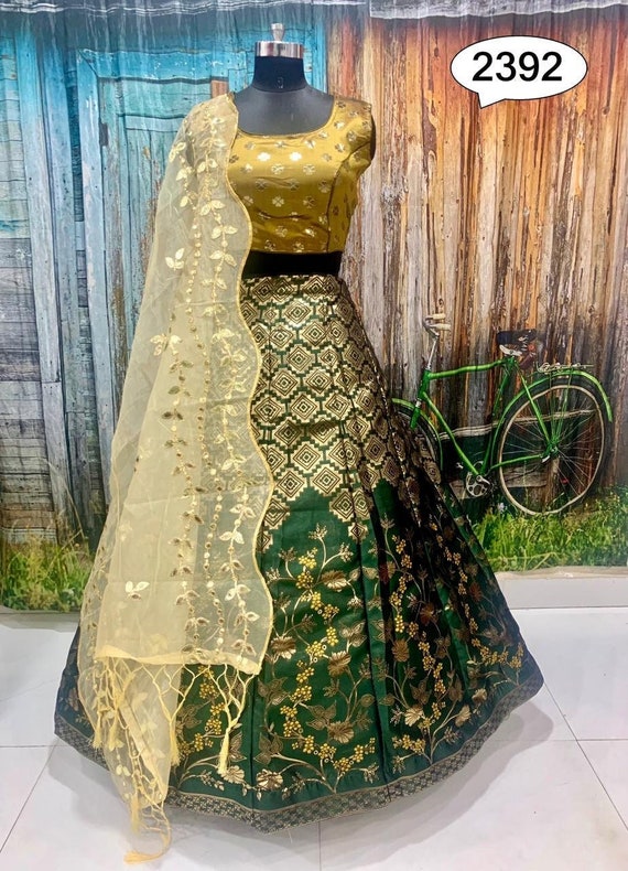 Ethnic Codding Embroidery Worked Yellow Designer Lehenga Choli – Kaleendi