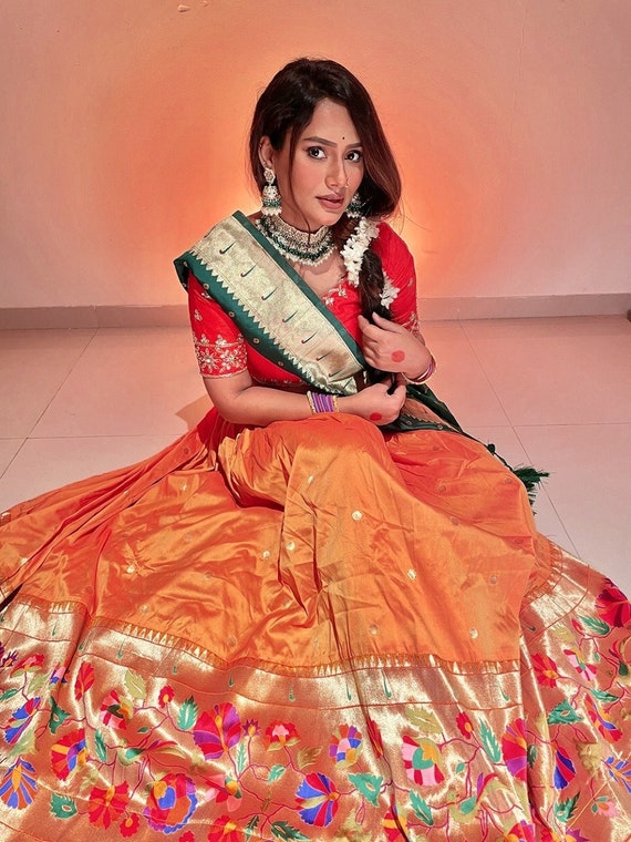 Paithani Royal Blue Color with Rani Border | Indian saree blouses designs,  Silk sarees, Saree models