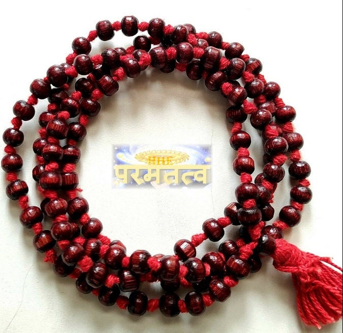 Top Trends Rosary Lal Chandan Mala 108+1 Beads with Jap mala Bag