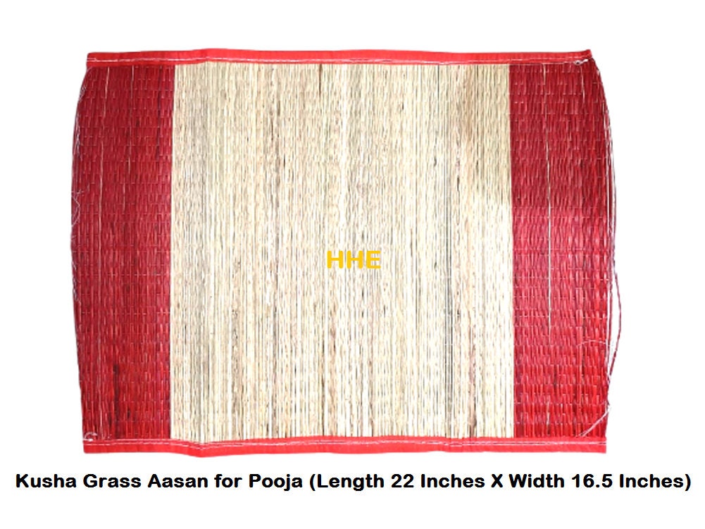 Kusha Grass Aasan Mat for Pooja length 22 Inches X Width 16.5 Etsy